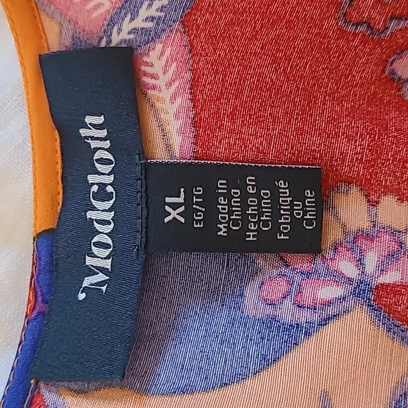 Mod Cloth Multicolored Floral Maxi Dress Kaftan Swimsuit Coverup Size XL - Picture 10 of 12